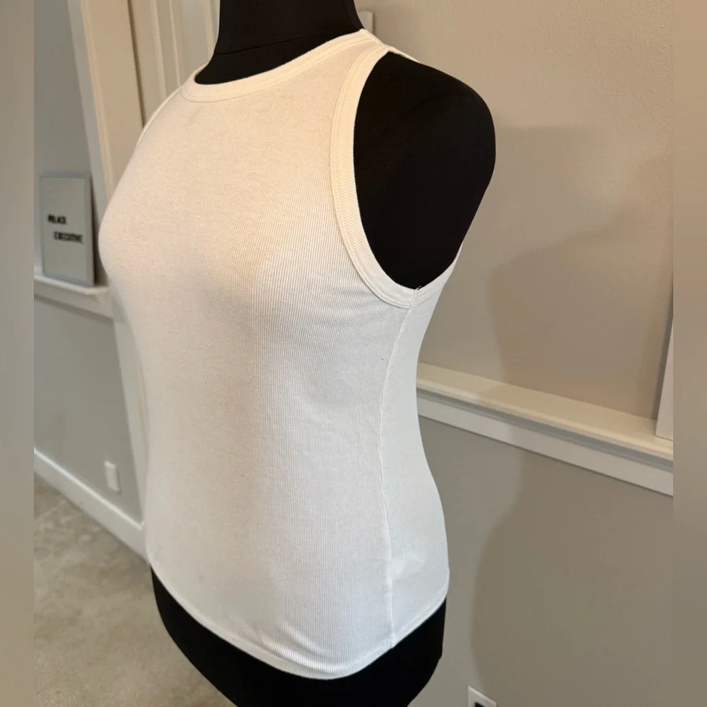 White Ribbed Tank Top - Picture 3 of 10